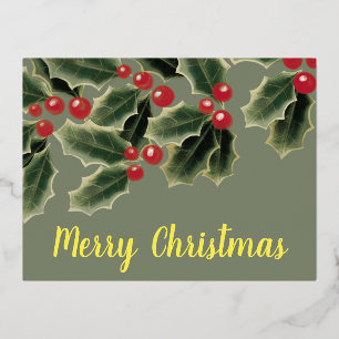 Mistletoe Merry Kerstmis Folie Feestdagen Briefkaart