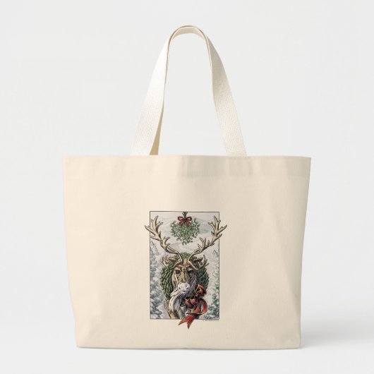 "Mistletoe Messenger", Canvas tas voor kerstrendie (Voorkant)