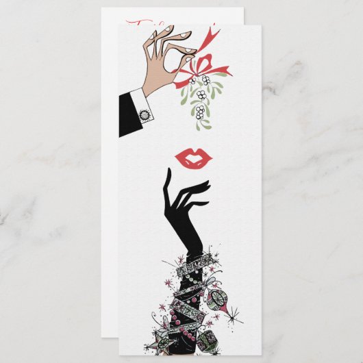 Mistletoe Mischief jaren 50 Illustratie Mode Aankondiging (Voorkant / Achterkant)