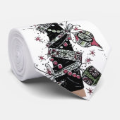 Mistletoe Mischief jaren 50 Illustratie Stropdas (Opgerold)