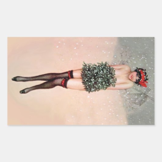 Mistletoe Miss Rechthoekige Sticker (Voorkant)