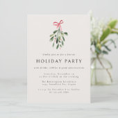 Mistletoe Modern Elegant Christmas Party Holiday Kaart (Staand voorkant)