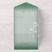 Mistletoe Modern Pine Green QR Code All In One Uitnodiging (Buitenkant)