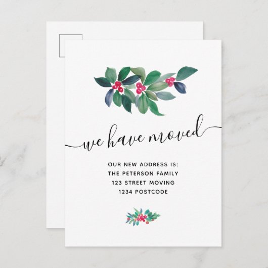 Mistletoe Noël hiver faire-part mobile (Devant / Derrière)