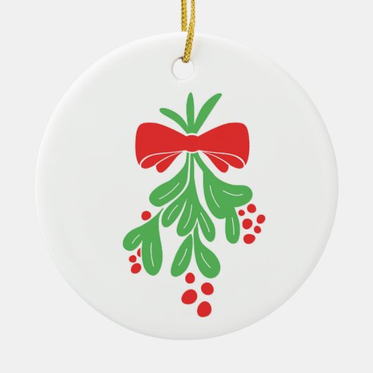 ***MISTLETOE ORNAMENT*** KERAMISCH ORNAMENT (Voorkant)