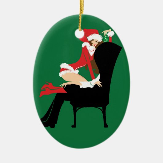 Mistletoe Oval Ornament (Voorkant)
