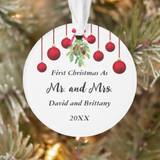 Mistletoe Pas getrouwd Acryl Ornament