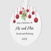 Mistletoe Pas getrouwd Acryl Ornament (voorkant)