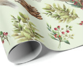 Mistletoe Pine Green Leaves Cadeaupapier (Rol Hoek)