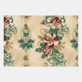 Mistletoe  retro patroon kerstcadeaus inpakpapier vel (Voorkant 3)