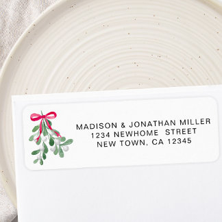 Mistletoe Return Address Etiket