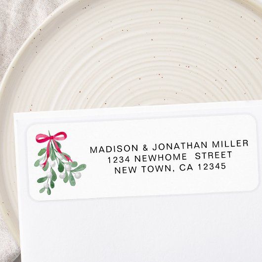 Mistletoe Return Address Etiket