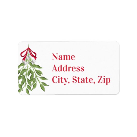 Mistletoe Return Address Label (Voorkant)
