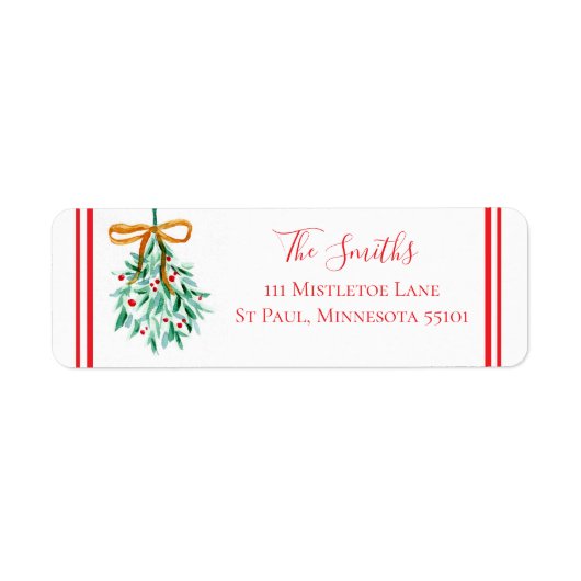 Mistletoe Return Address Labels (Voorkant)