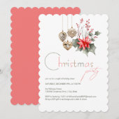 Mistletoe Rood en Groen Kerstfeest Kaart (Voorkant / Achterkant)