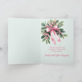 Mistletoe rose Joyeux Carte photo de Noël (Intérieur)