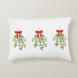 Mistletoe Row en Red Pset Reversibele Kerstmis Accent Kussen