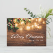 Mistletoe Rustic kerst Corporate Greeting Feestdagenkaart (Staand voorkant)