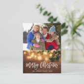 Mistletoe Rustic kerstfoto's feestdag groet Briefkaart (Staand voorkant)