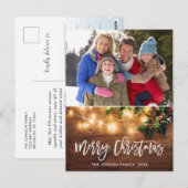 Mistletoe Rustic kerstfoto's feestdag groet Briefkaart (Voorkant / Achterkant)