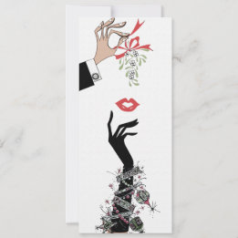 Mistletoe Schelmering Illustratie Mode Jaren 50 Aankondiging