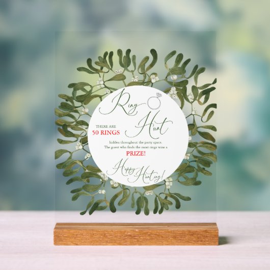 Mistletoe Script Ring Hunt Vrijgezellenfeest Game Acryl Bord (Neutraal)