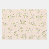 Mistletoe Stripes Green Eggnog Inpakpapier Vel (Voorkant 3)