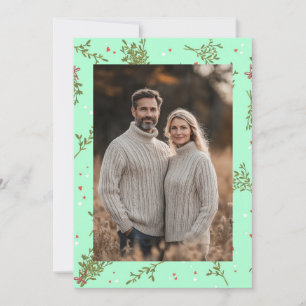Mistletoe Sweet Botanical Christmas Custom Foto Feestdagenkaart