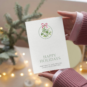Mistletoe thema Kerstmis gepersonaliseerd Feestdagenkaart