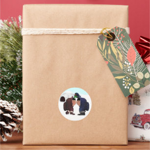 Mistletoe Tijd - Mistletoe Kus Ronde Sticker