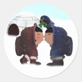 Mistletoe Tijd - Mistletoe Kus Ronde Sticker (Voorkant)