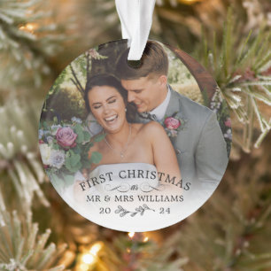 Mistletoe Twig Premier Noël Mr & Mrs Photo