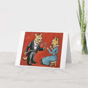 Mistletoe voor je kerstkaart van Louis Wain Feestdagen Kaart