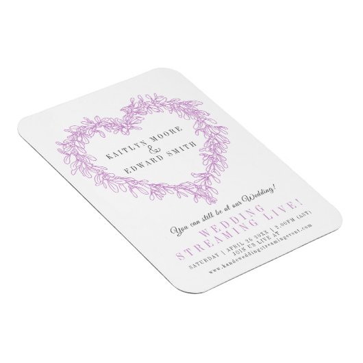 Mistletoe winterbruiloft paarse witte live stream magneet (Rechterzijde)