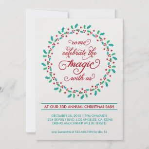 Mistletoe Wreath Fête Invitation