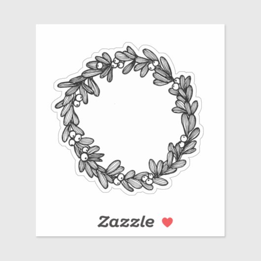 Mistletoe Wreath Sticker (Vel)