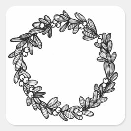 Mistletoe Wreath Vierkante Sticker