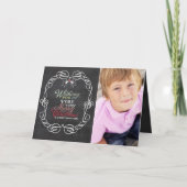 Mistletoes Foto van Merry Kerstrustic Chalkboard Feestdagen Kaart (Voorkant)