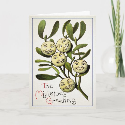 Mistletos vintages Salutation Carte de Noël (Devant)