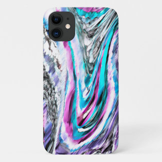 Misto de gradiente e chuviscado, ciano e roze iPhone 11 hoesje