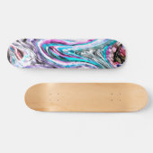 Misto de gradiente e chuviscado, ciano e roze skateboard (Horizontaal)