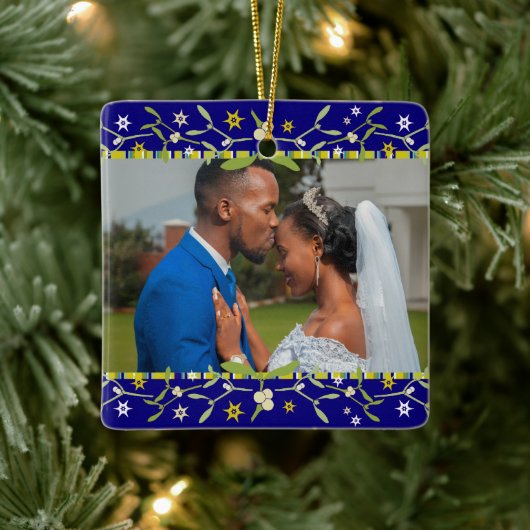 Mistorsion de Noël ornement photo bleu (Arbre)