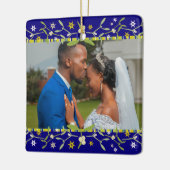 Mistorsion de Noël ornement photo bleu (Gauche)