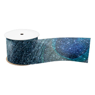 mistroostig blauw glitter peace ock veren lint