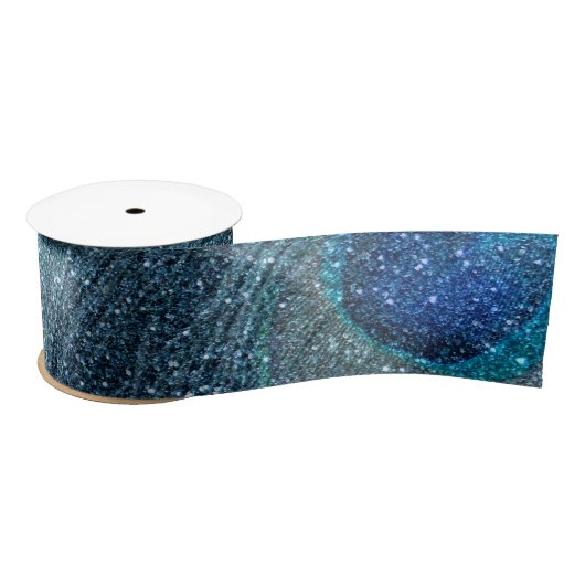 mistroostig blauw glitter peace ock veren lint (Spoel)