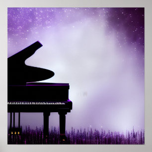 Misty achtergrond Grote Piano Poster