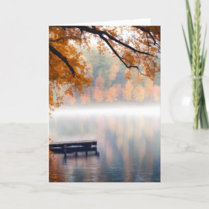Misty Autumn Lake Sympathie Kaart