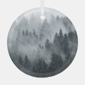 Misty berglandschap stijl glas ornament (Voorkant)