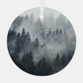 Misty berglandschap stijl glas ornament (Achterkant)