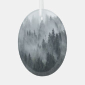 Misty berglandschap stijl glas ornament (Voorkant links)